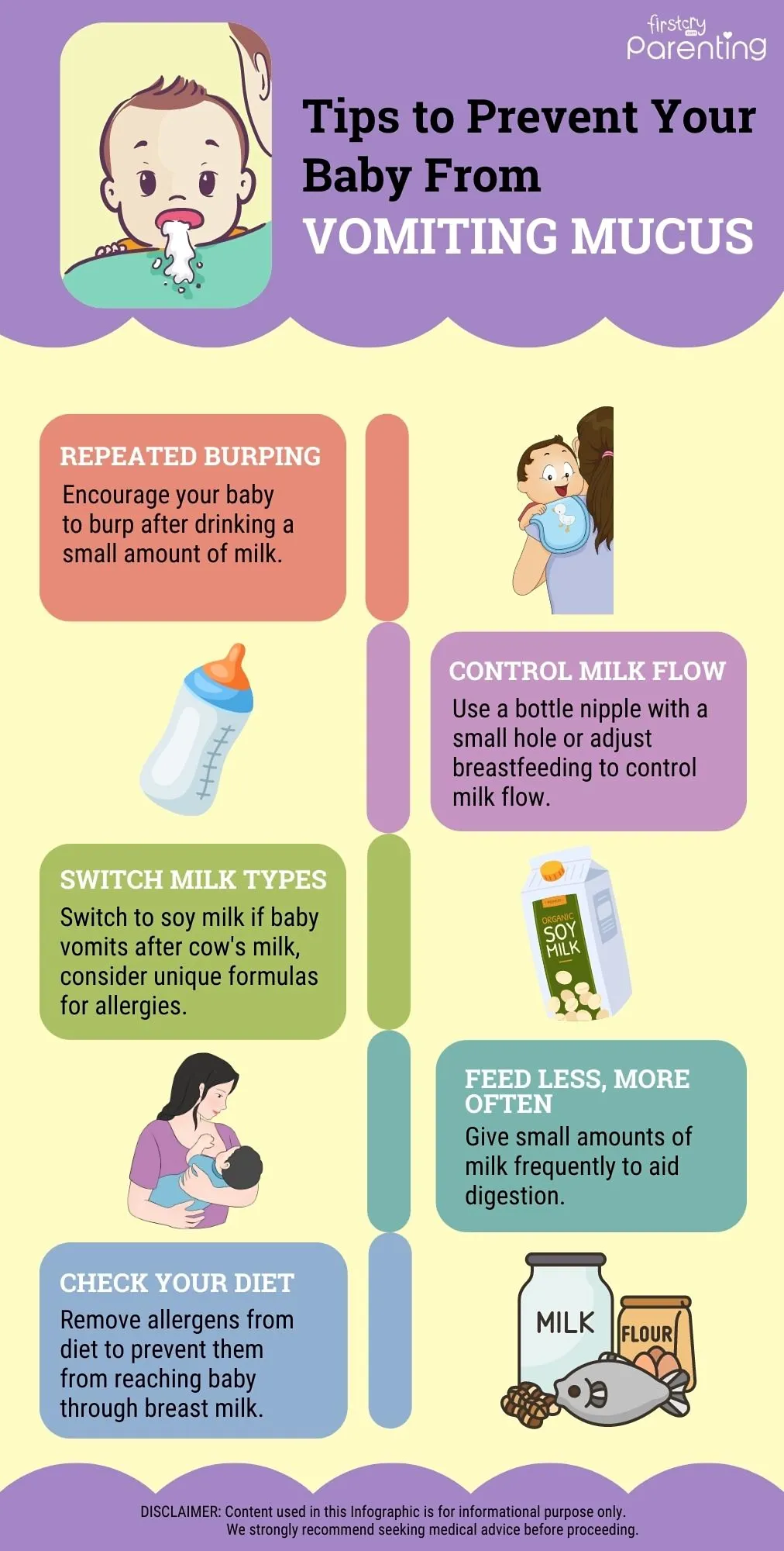 Tips to Prevent Your Baby from Vomiting Mucus - Infographic