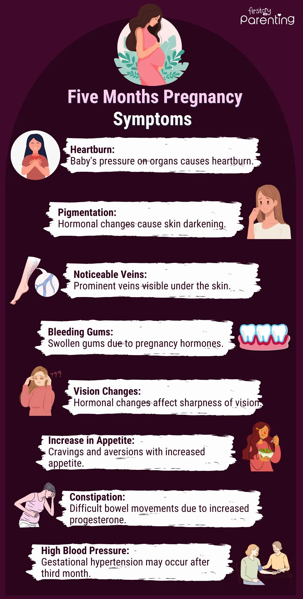 Five Months Pregnancy Symptoms - Infographic