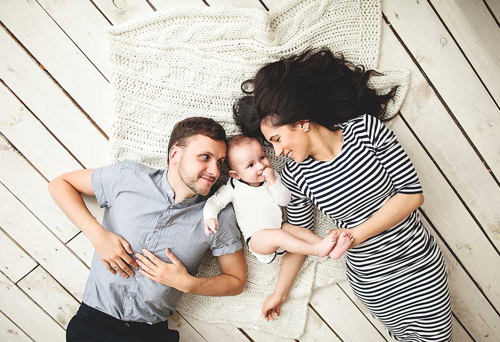 Family with a young baby