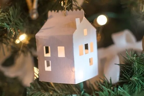Paper House Christmas Ornament
