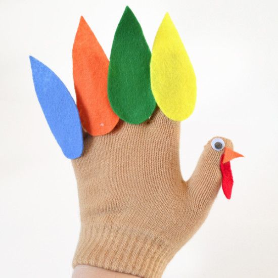 Winter Glove Turkey Thanksgiving Craft