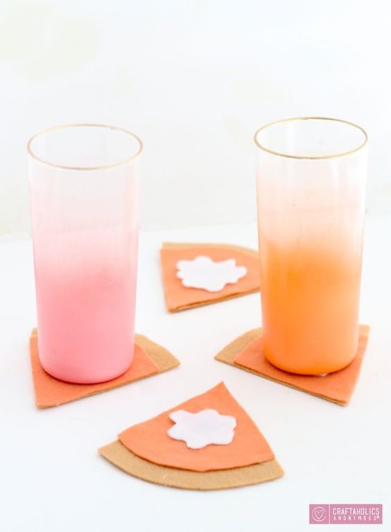 Thanksgiving Felt Pumpkin Pie Coasters