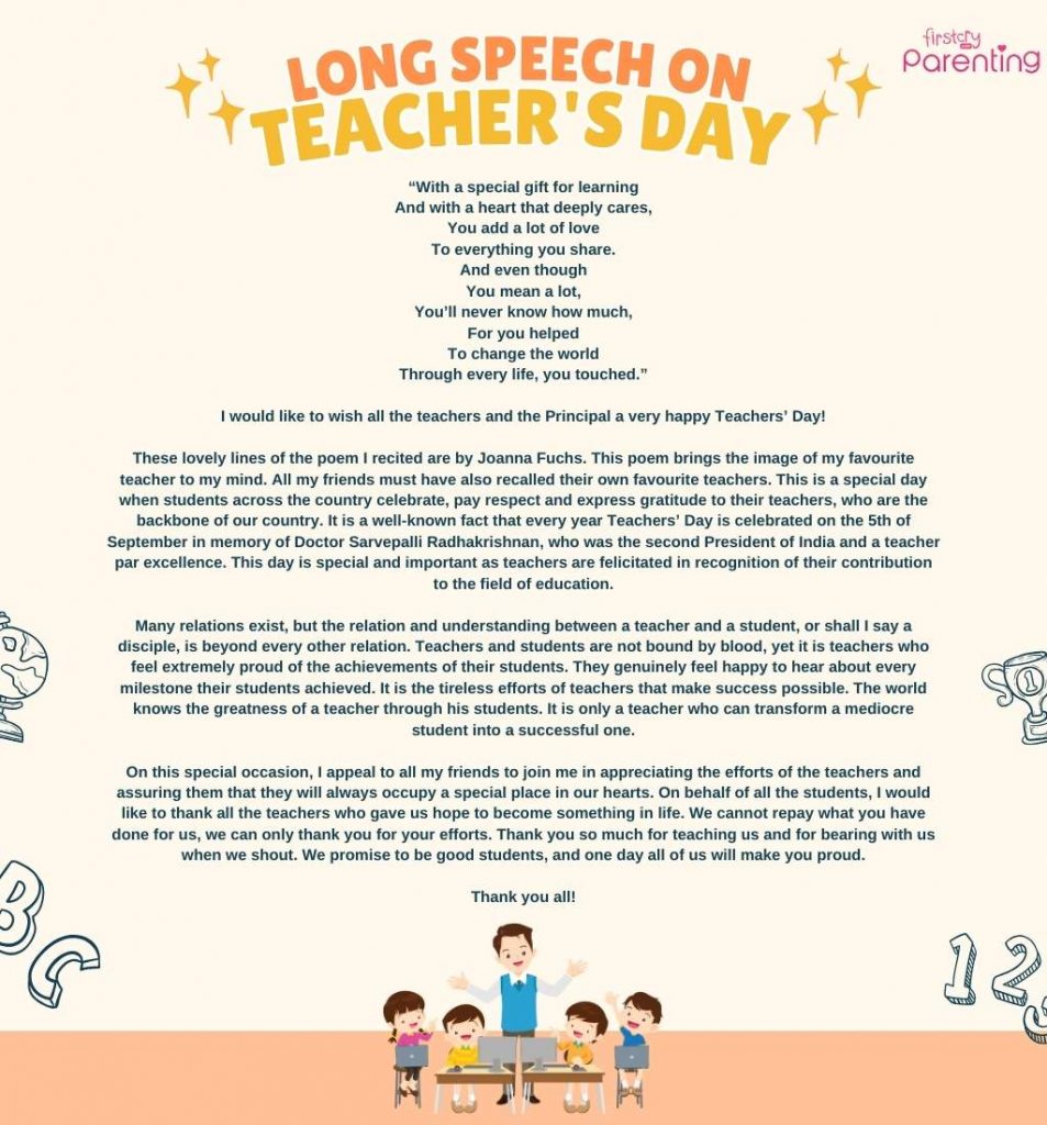 Long Speech On Teachers Day