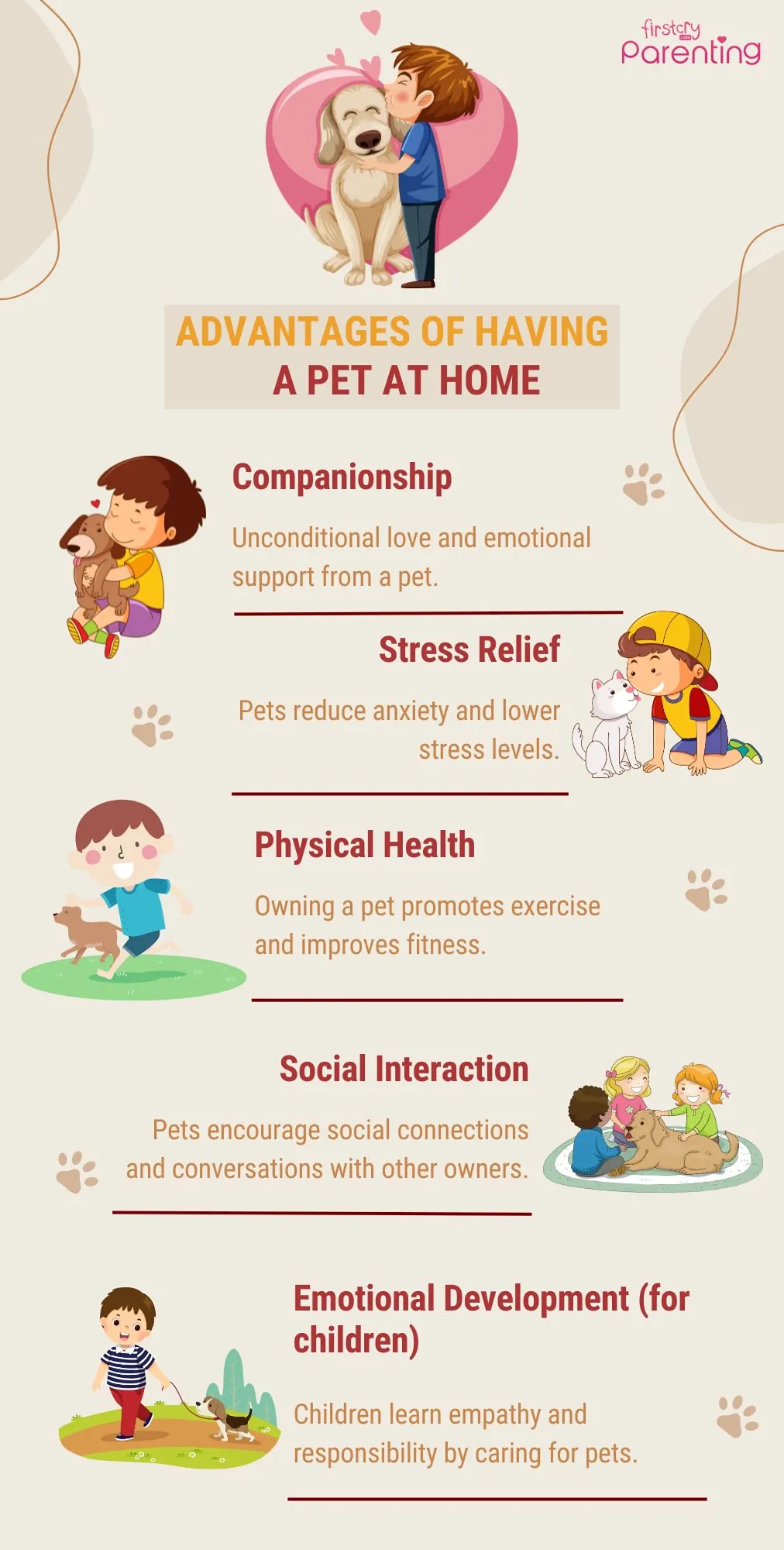 Advantages of Having a Pet at Home - Infographic