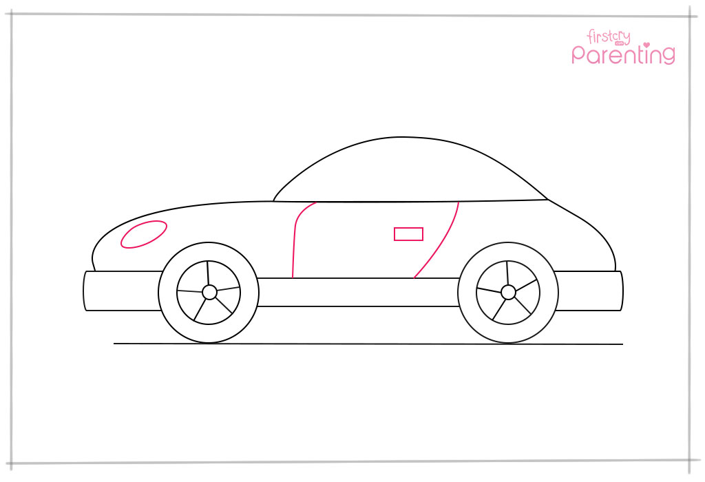 Draw the Car Door and the Headlight