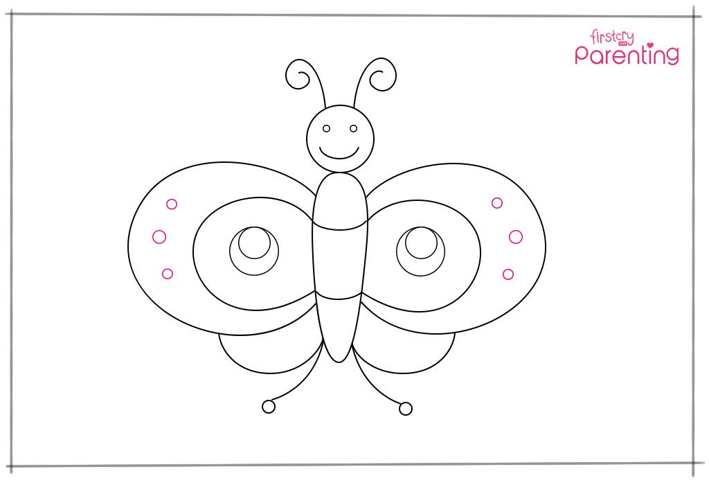 Step 11: Draw tiny circles on the fore wings