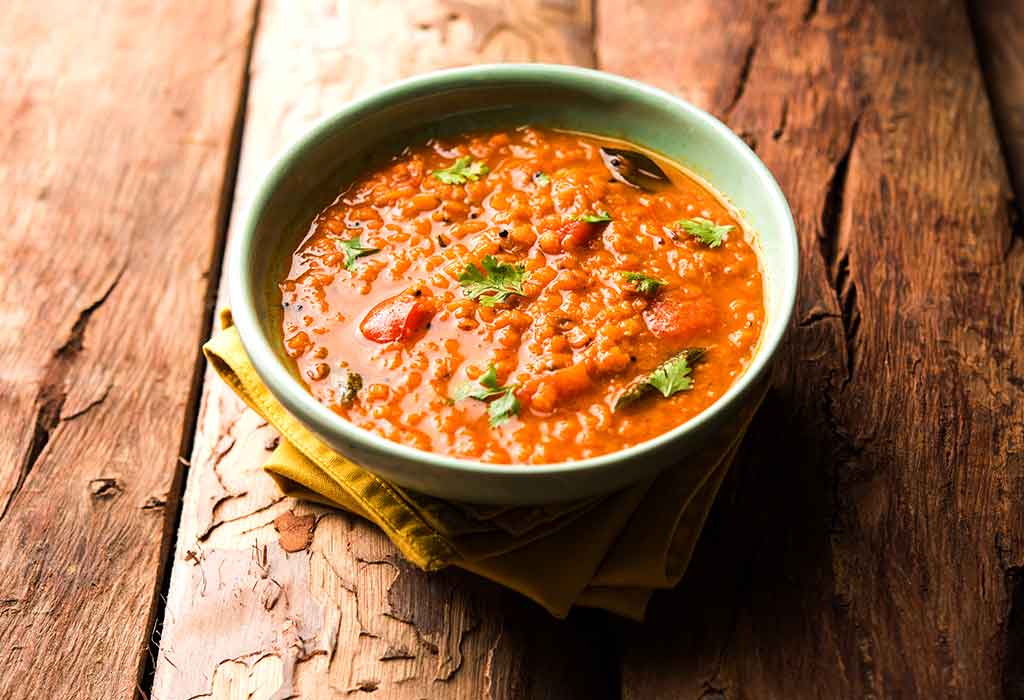 tomato masoor dal soup