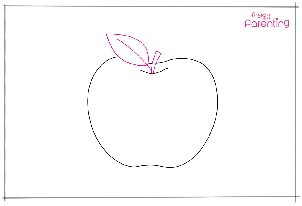 Apple Drawing Clip Art  Apple In Line Drawing HD Png Download   Transparent Png Image  PNGitem