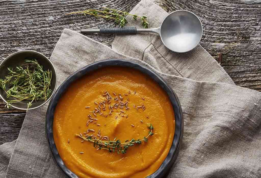 Ragi Wheat Pumpkin Soup Recipe