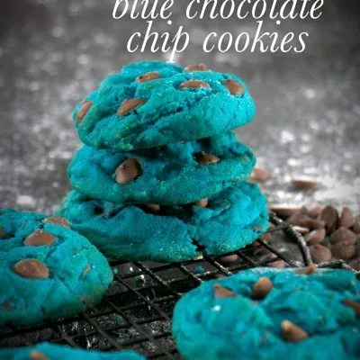 Blue Chocolate Chip Cookies for Baby Shower