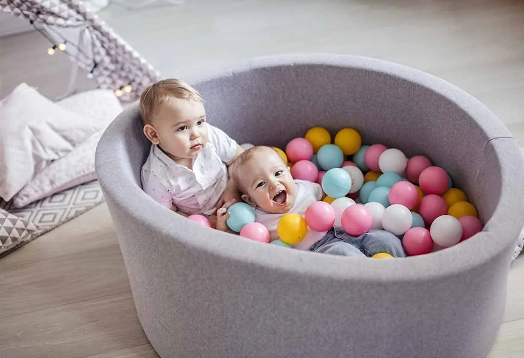 Kids playing in ball pit