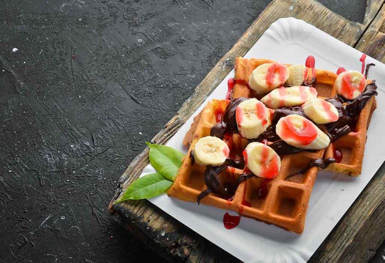 Oats Waffles with Chocolate Milk Recipe