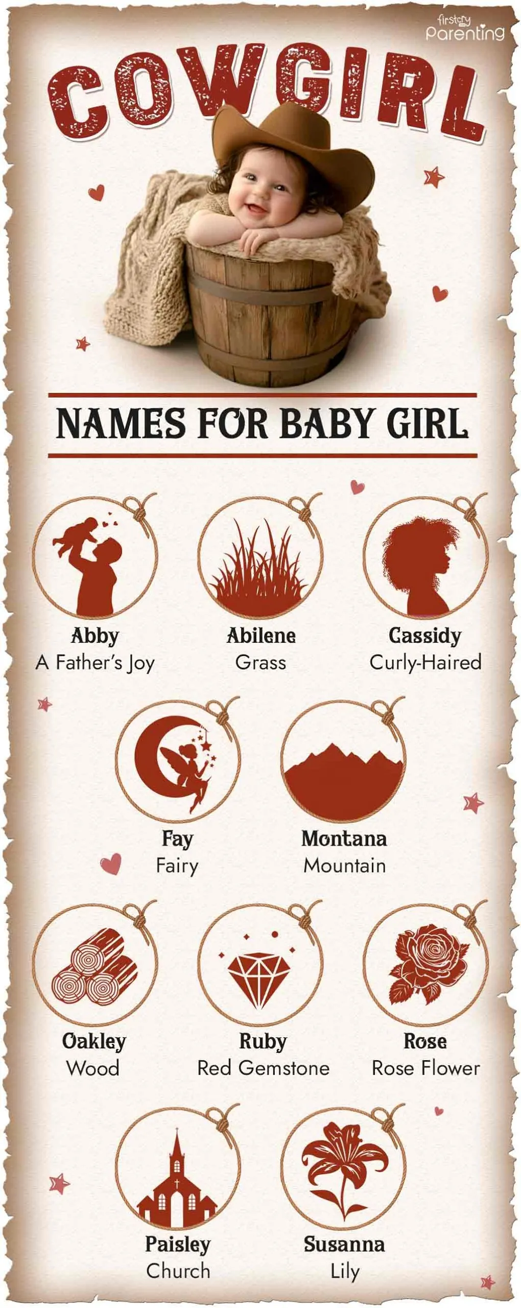 Infographic - Cowgirl Names for Baby Girl