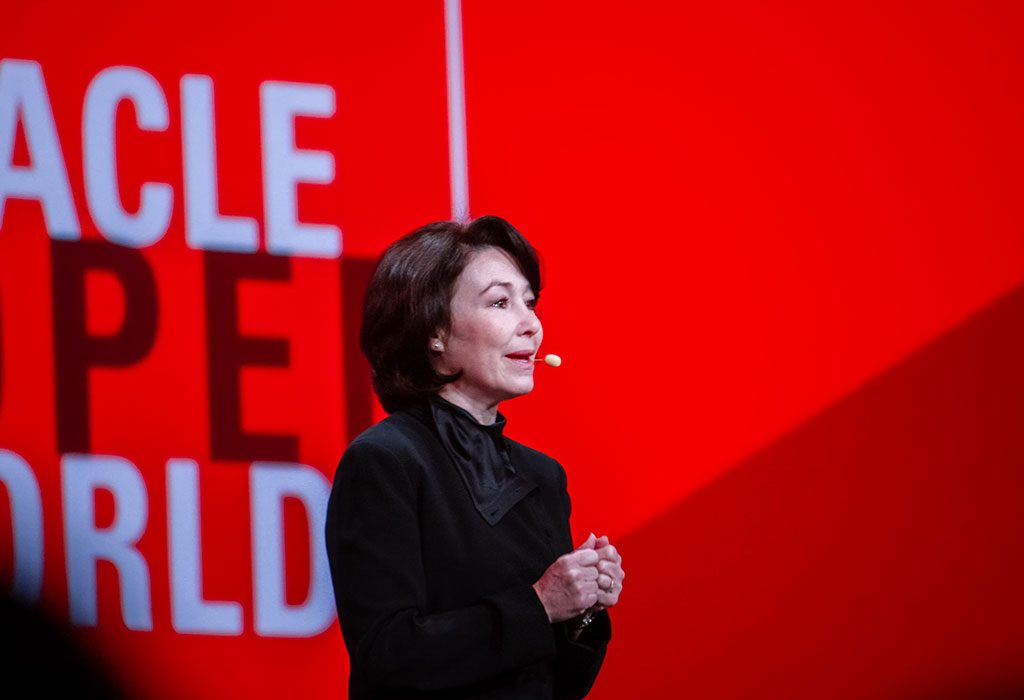 safra catz making a speech