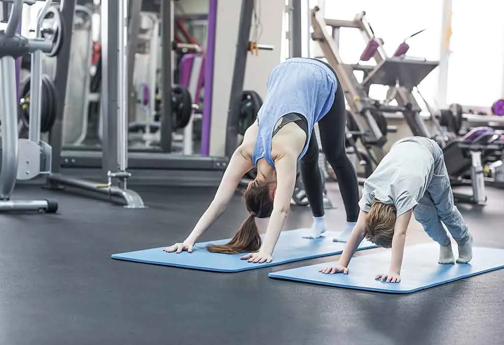 Child and Mom in Gym