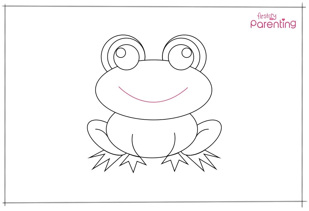 Draw the mouth of the frog.