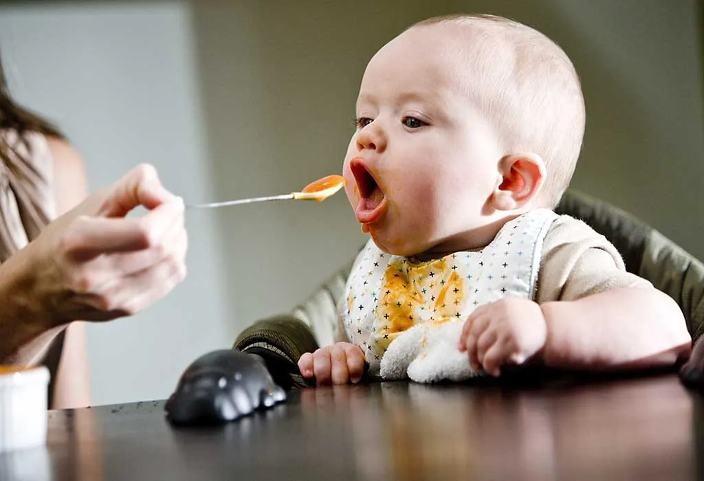 Feeding six month old hot sale baby