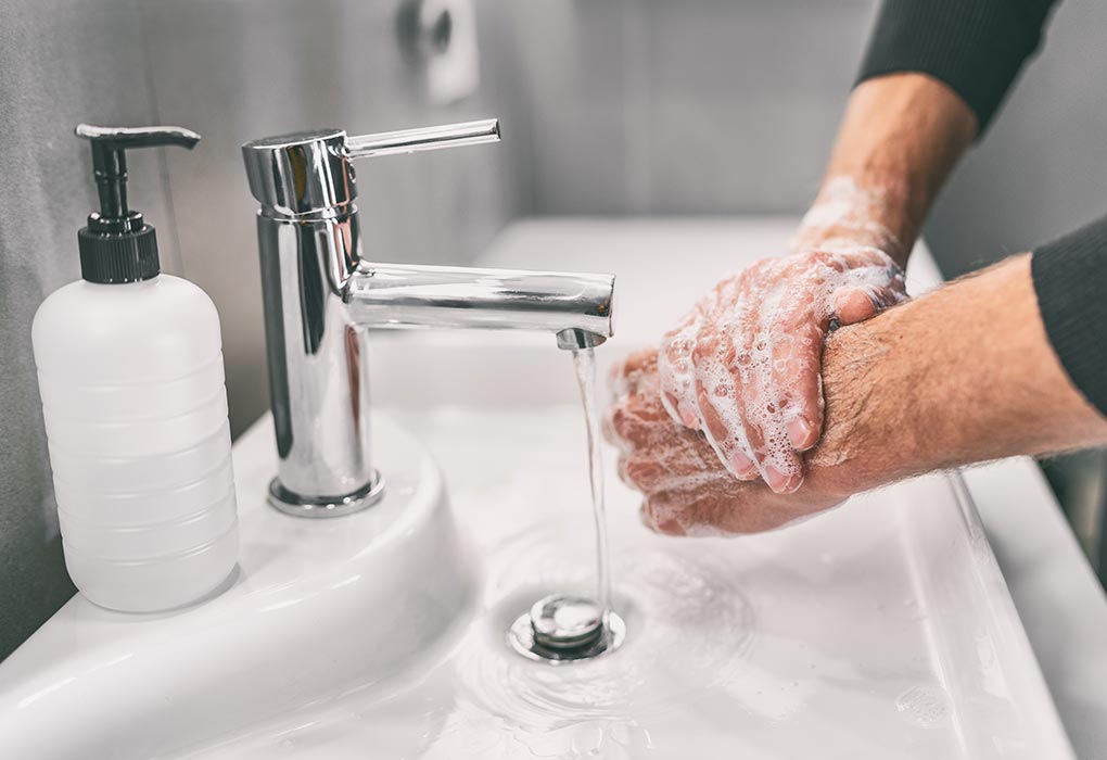 washing hands