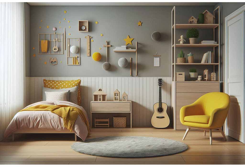 Yellow and White Theme Baby Room Décor 