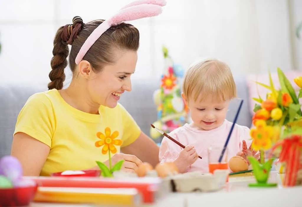 Toddler and kid painting