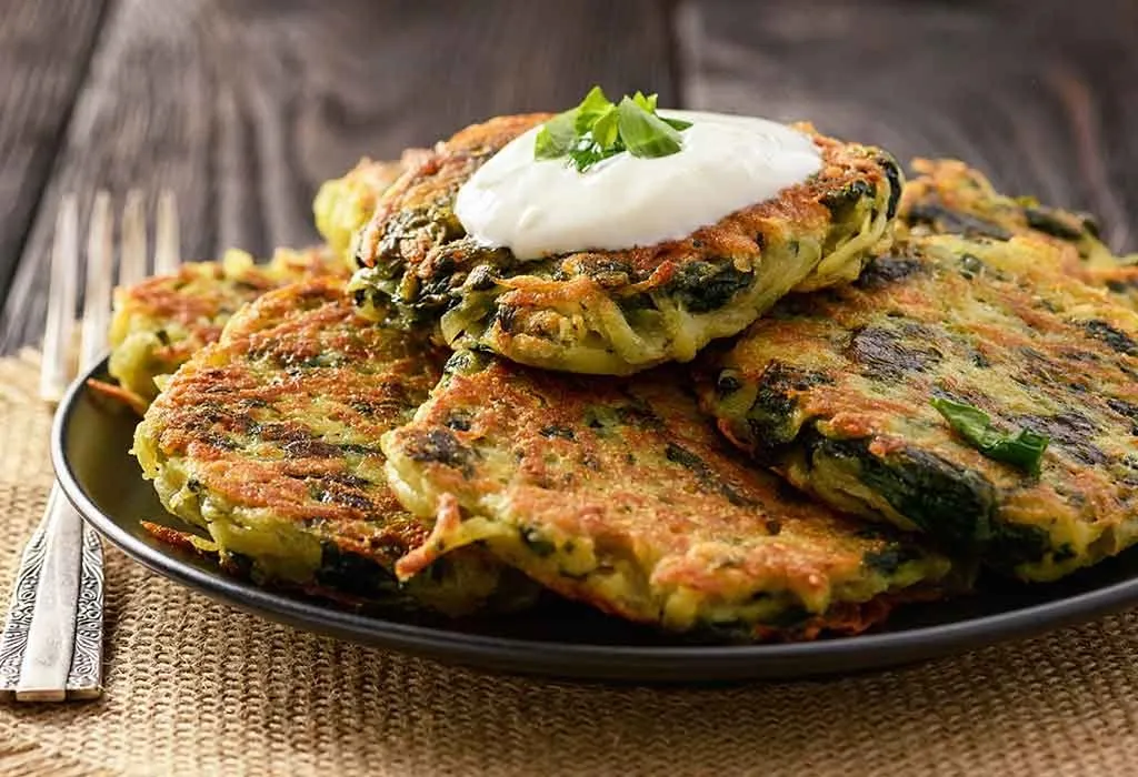 corn and spinach fritters