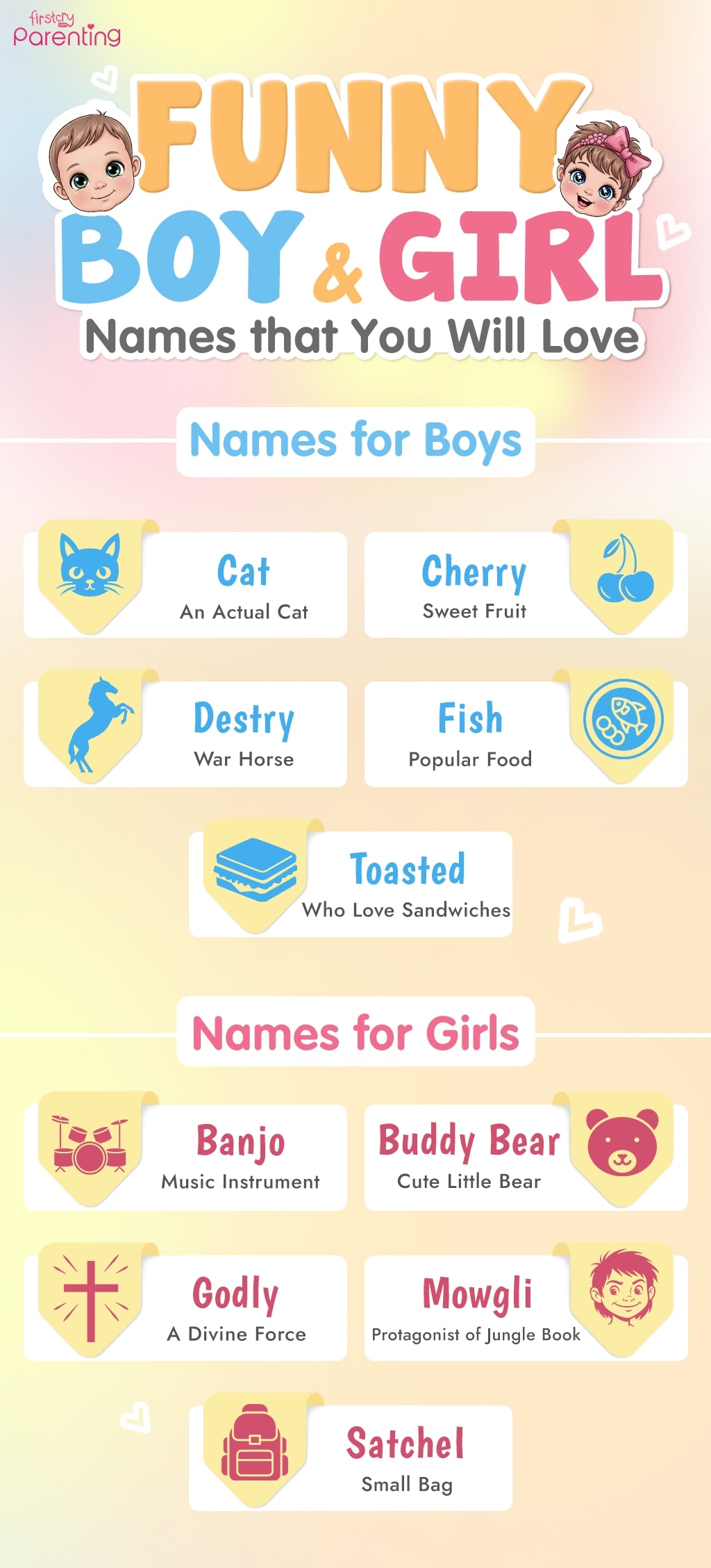 Infographic: Funny Baby Names for Boys & Girls