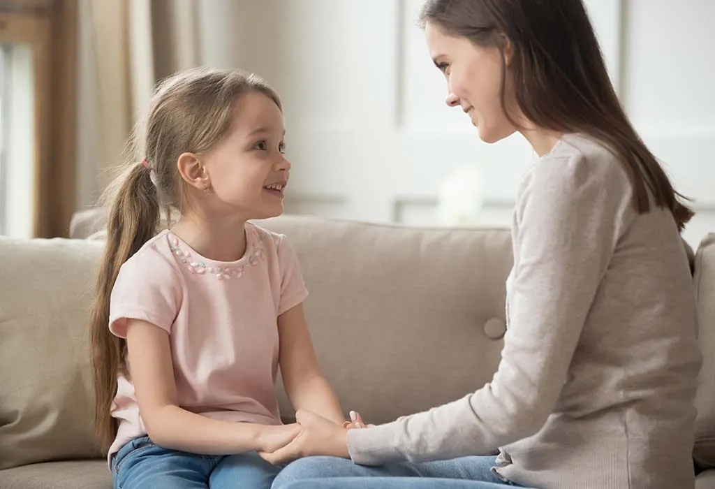 mother speaking to child