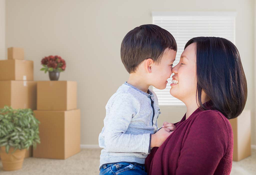 Alleinerziehende Mutter mit Kindern