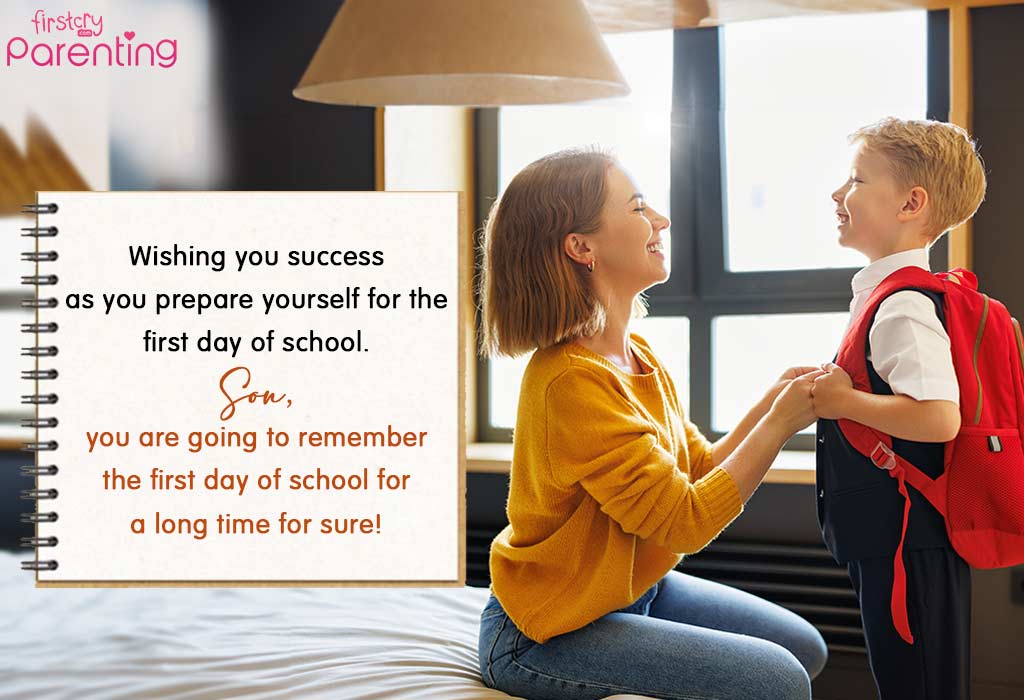 1st Day of School Wishes for son