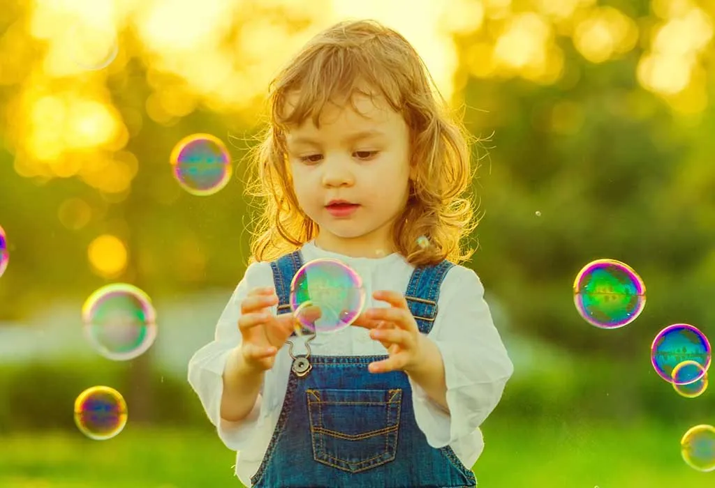 kid with bubbles