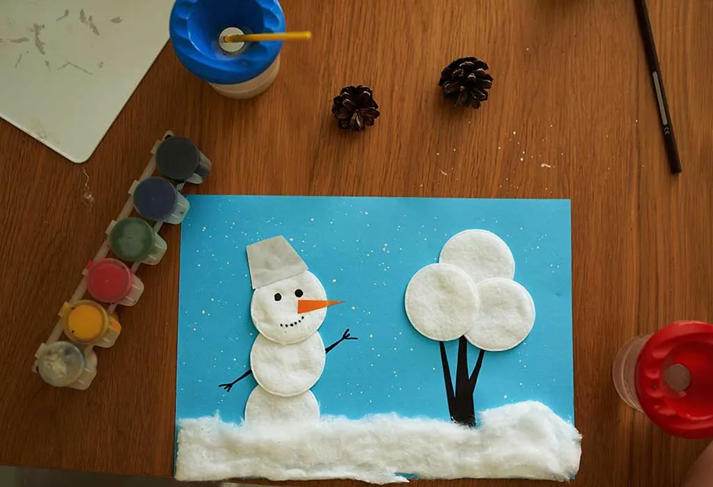 Cotton Ball Snowman