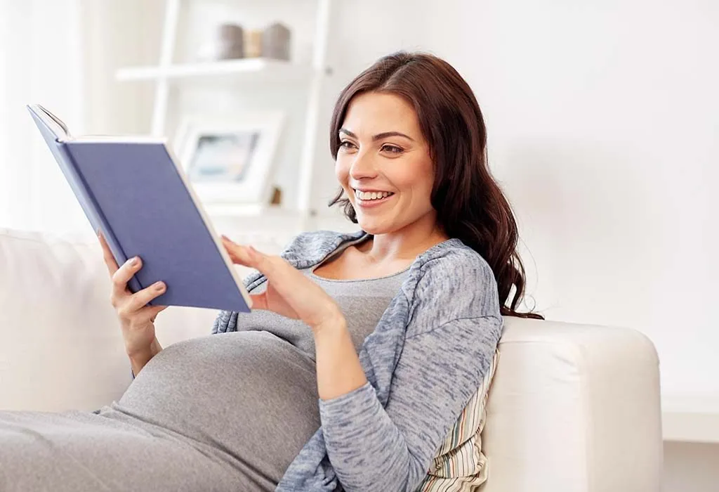 pregnant lady reading book