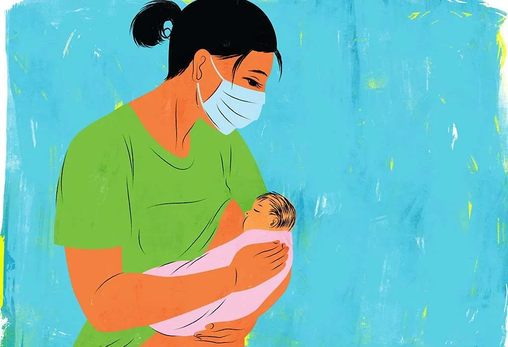 illustration of mother breastfeeding her child