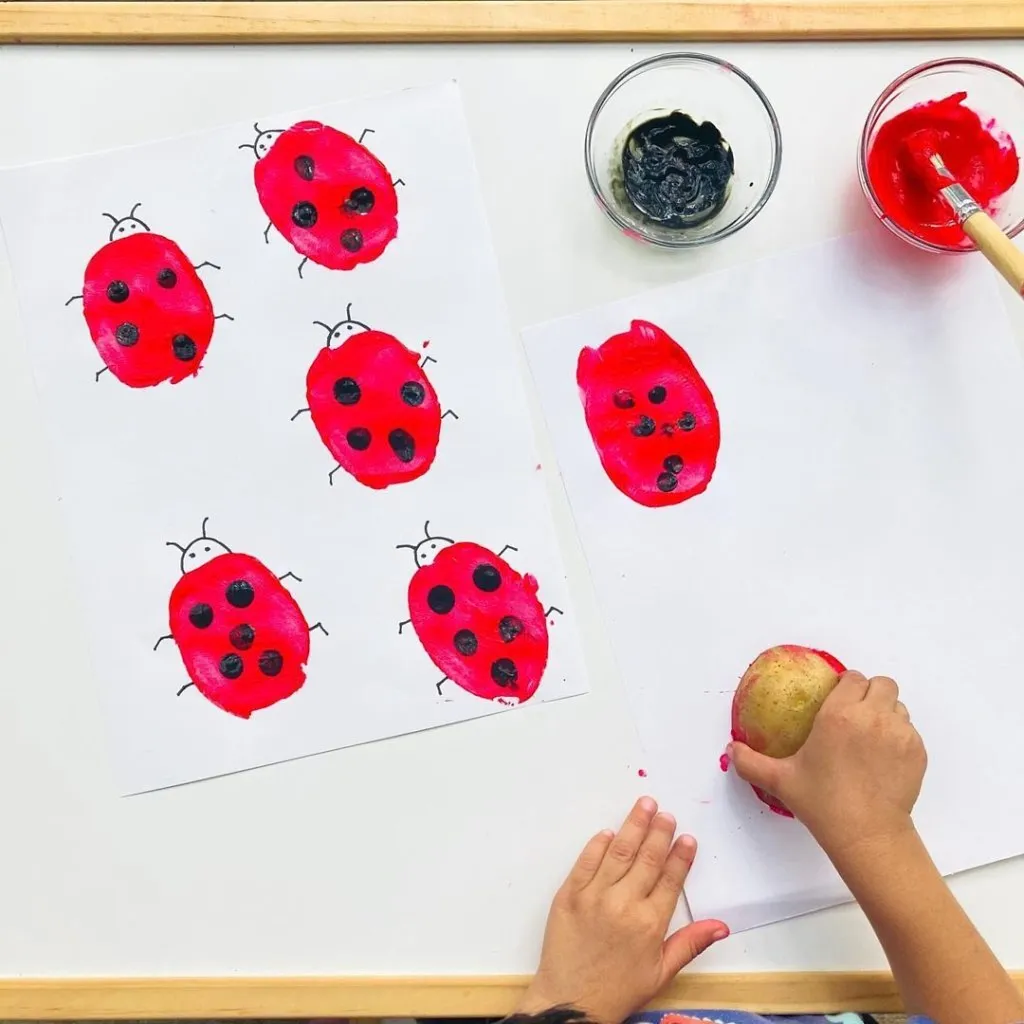 Potato Stamp Ladybug