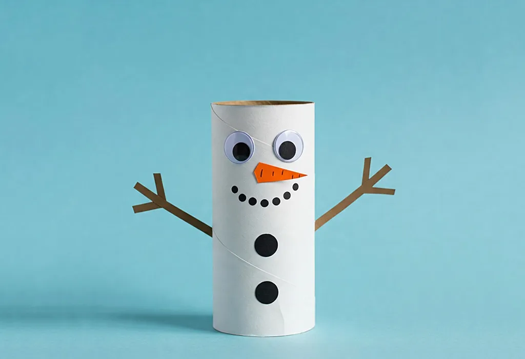 Toilet Paper Roll Snowman