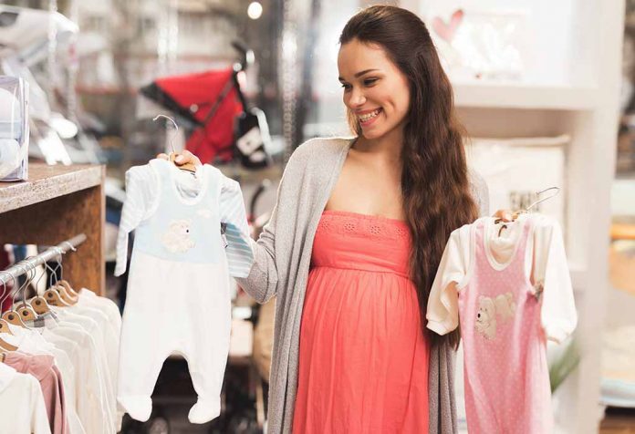 expectant mom shopping baby products