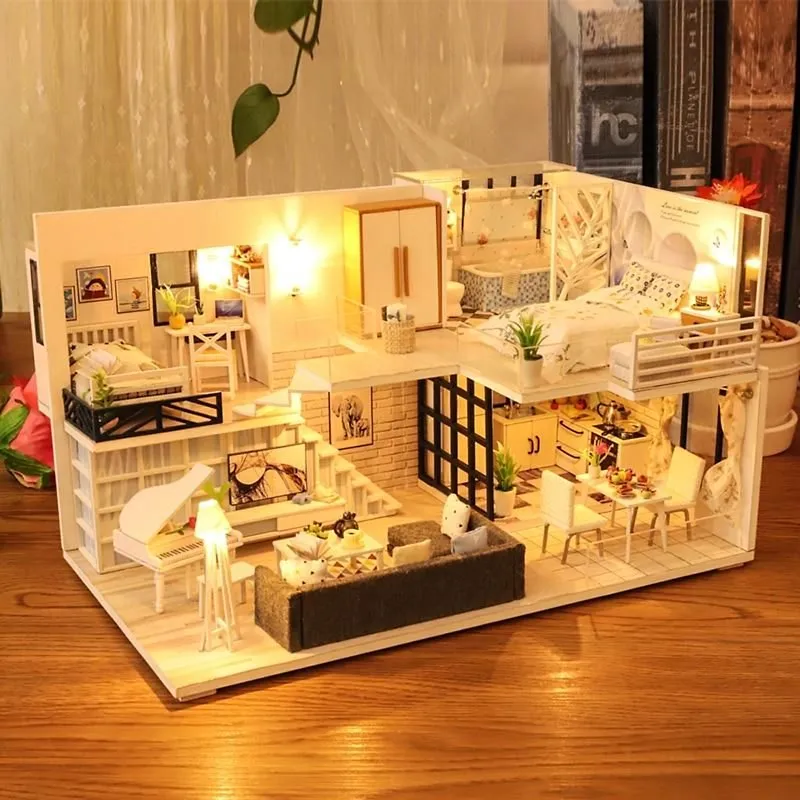 DIY Handcraft Miniature Project Dolls House Kit My Little Boys Living Room 2017 