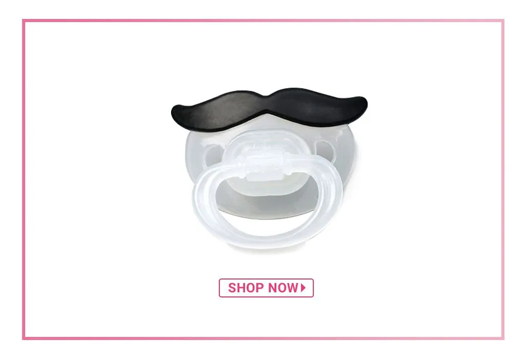 Babyhug Moustache Shaped Orthodontic Soother With Cover