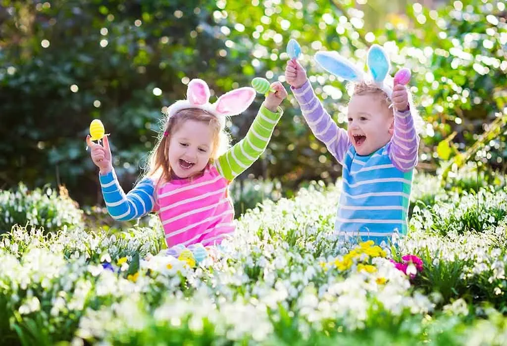 kids playing during Easter