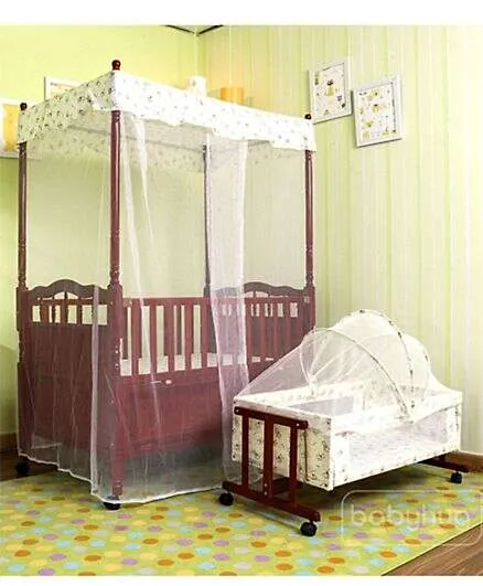 Babyhug Windsor 2 in 1 Wooden Baby Cot With Cradle & Storage Space