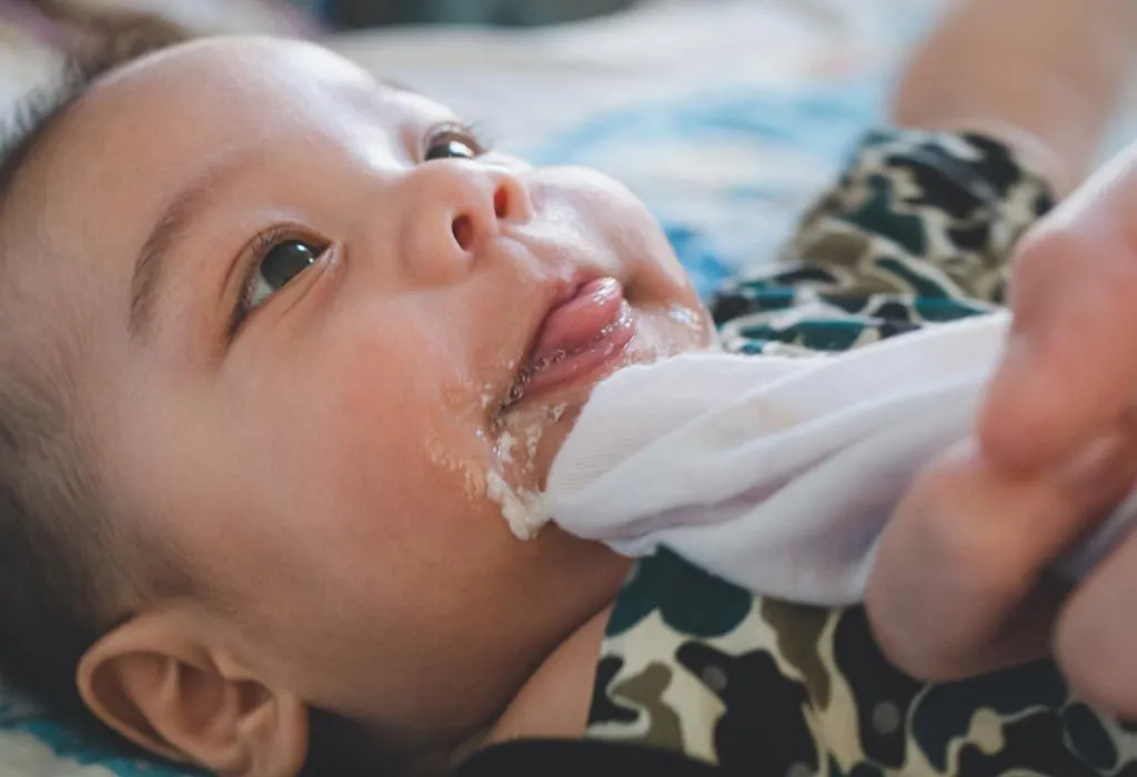 Baby spit up store water