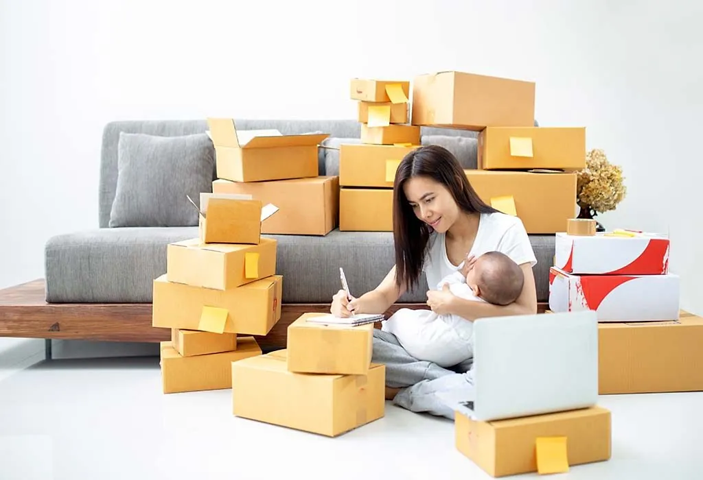 mom working with baby