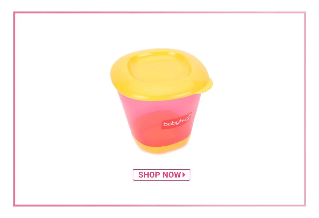 Babyhug 150 ml Weaning Pots Set of 3 - Pink Yellow