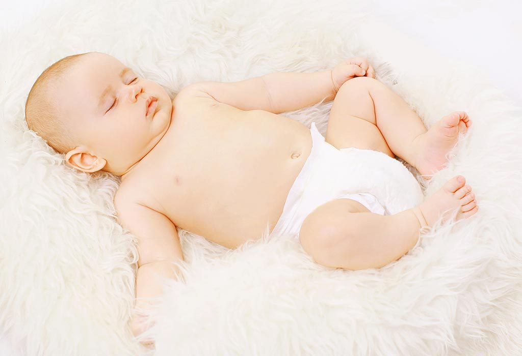 baby sleeping in diaper