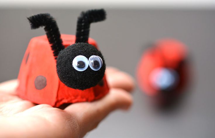 Ladybug Egg Carton Craft