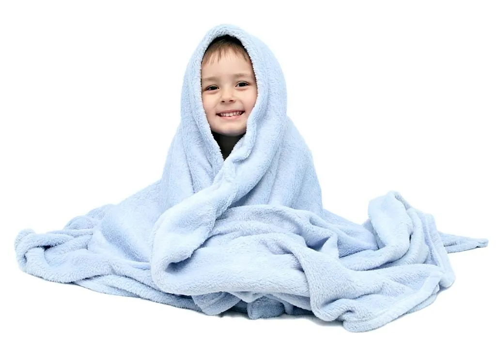 Child wrapped sale in blanket