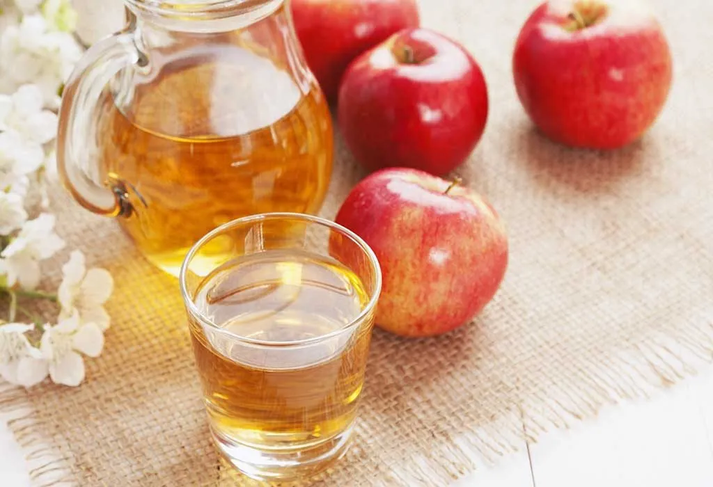 apple juice on a table