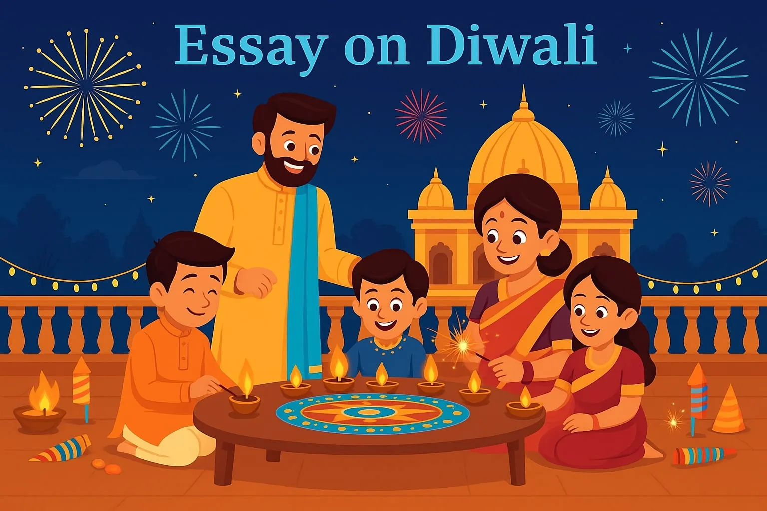 Essay On Diwali – 10 Lines, 150, 300 and 500 Words for Students Essay On Diwali – 10 Lines, 150, 300 and 500 Words for Students