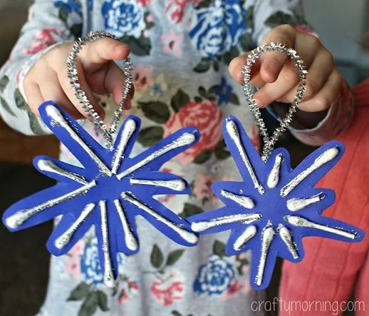 Q-Tip Snowflakes