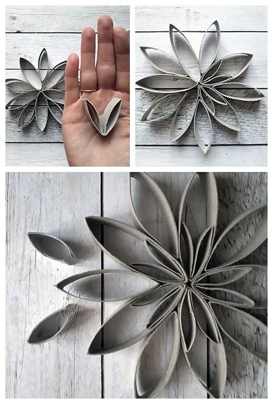 Toilet Paper Roll Snowflakes